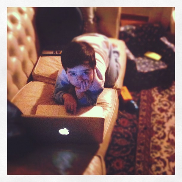 Pietro w. his MacBook